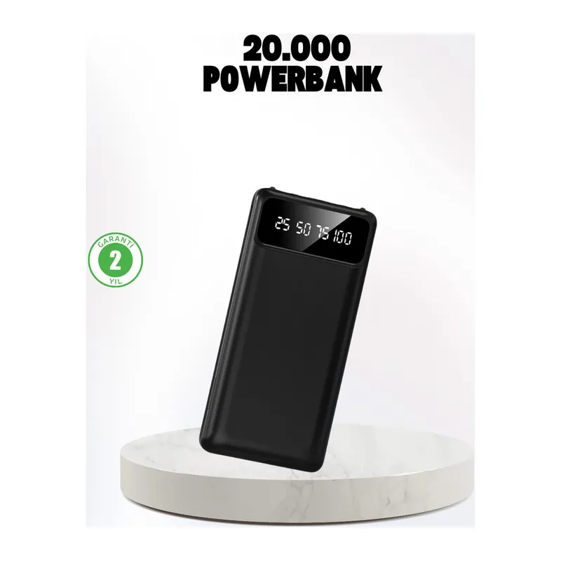 Çoklu Güvenlik Korumalı 20.000 mAh Powerbank Fener Özellikli
