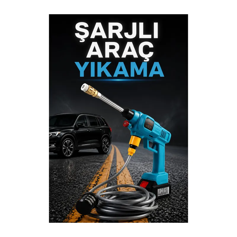 Şarjlı Ve Yüksek Basınçlı Oto Yıkama Makinesi Ve Sulama Tabancası Bahçe Yıkama Makinesi