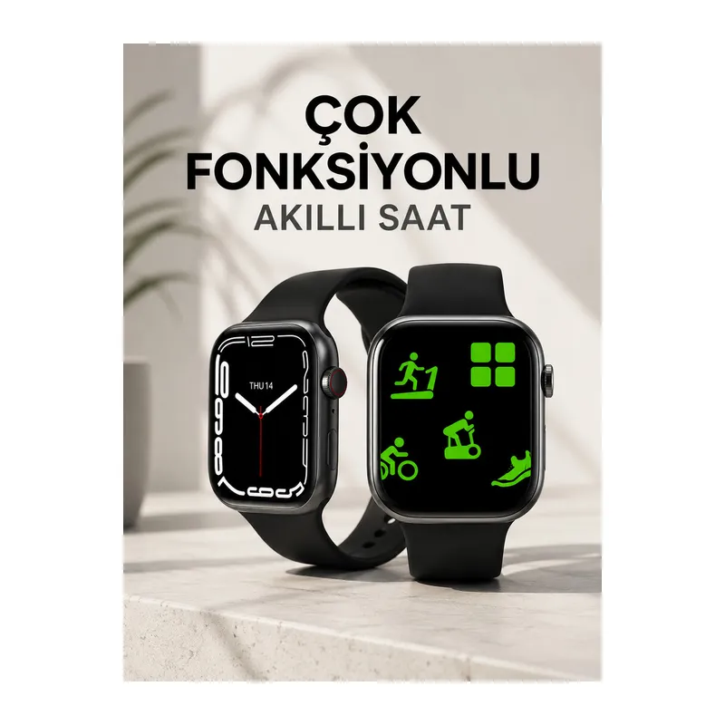 Akıllı Saat Tema Değiştirme Uyku ve Sağlık Takibi Sesli Asistan Bildirim Görme