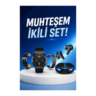 Kablosuz Bluetooth Bağlantılı Kulaklık ve Dokunmatik Ekran Akıllı Saat Arama Cevaplama