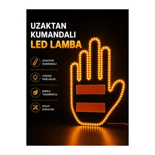 Led Işık El İşareti Araç Camı İçin Uzaktan Kumandalı