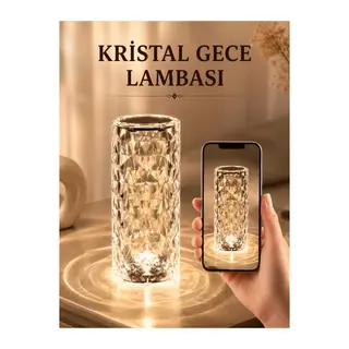 Kristal Dokunmatik Ve Kumandalı Masa Ve Gece lambasI