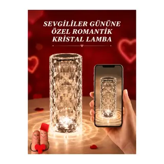 Sevgililer Günü İçin Hediye Kristal Lamba Sevgiliye Hediye USB Şarjlı Gece Lambası (Kopya)