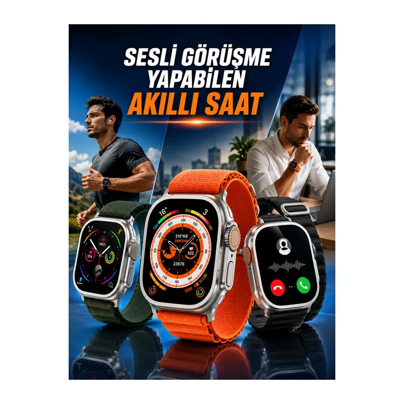 Yeni Nesil Akıllı Saat Nabız Ölçer Sağlık Ölçer ve Kalori Ölçer Uyku Takibi NFC Özelliği