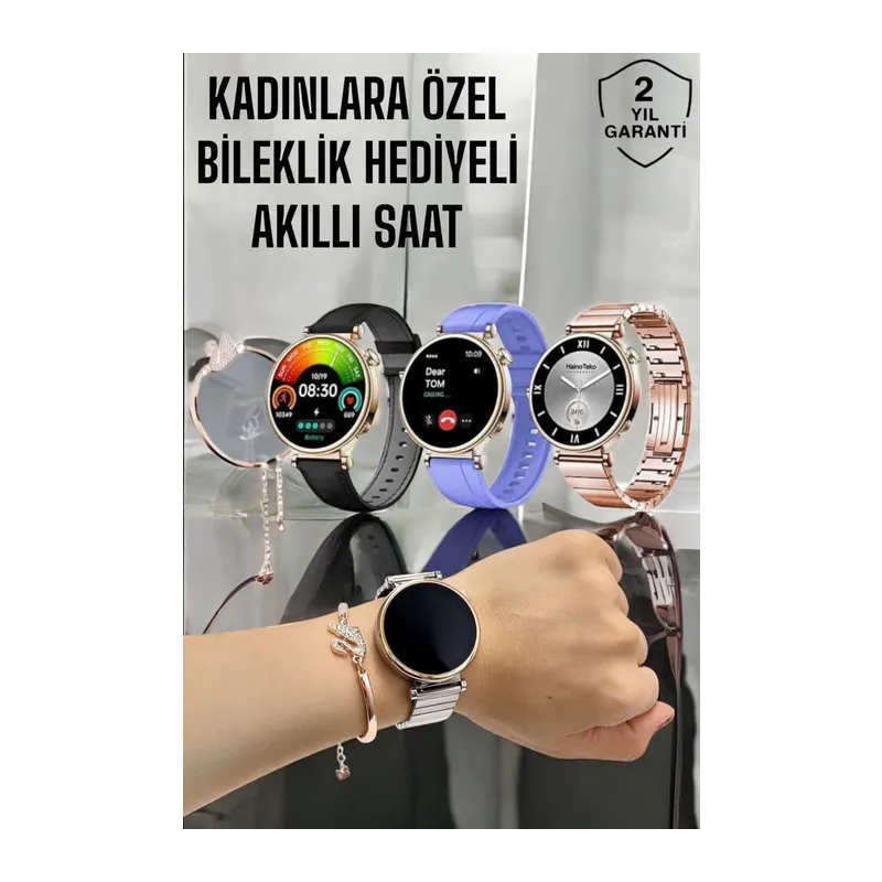 Akıllı Saat Kadınlara Özel Arama Cevaplayan Bluetooth Bağlantılı