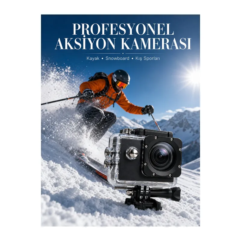 1080P Full HD Spor Kamerası Kompakt ve Dayanıklı Tasarım