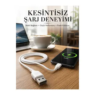2 Metre Type-C Şarj Kablosu Güvenli ve Stabil Şarj Desteği