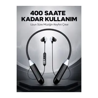 Spor İçin Bluetooth Boyun Kulaklığı Mikrofonlu Kablosuz Kulak İçi Müzik ve Telefon Kulaklığı
