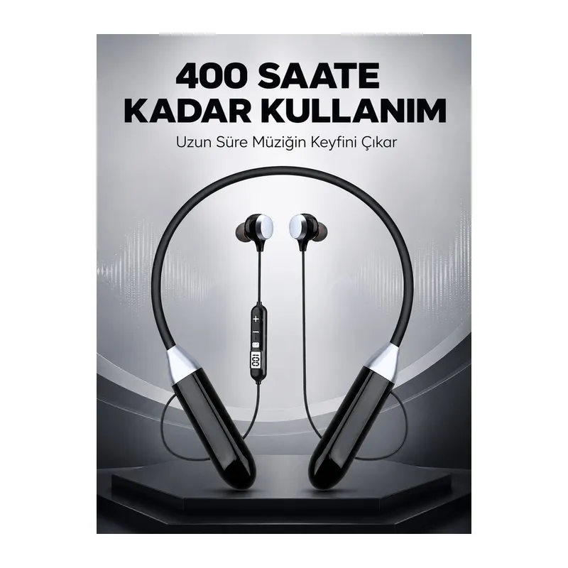 Spor İçin Bluetooth Boyun Kulaklığı Mikrofonlu Kablosuz Kulak İçi Müzik ve Telefon Kulaklığı
