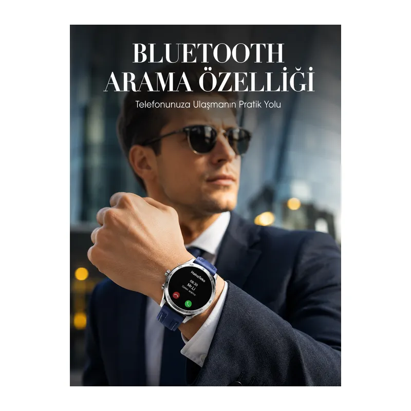 Bluetooth Arama Destekli Uzun Pil Ömürlü Akıllı Saat 3 Kordonlu