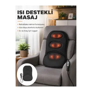 Isıtmalı Masaj Minderi Masaj Motoru, Kablolu Kumanda ve Çoklu Masaj Modu
