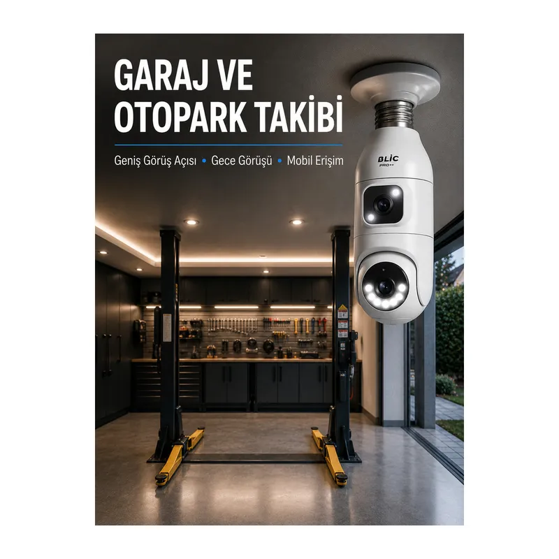 360° Ev İzleme Wi-Fi Çift Lens Akıllı Ampul Kamera