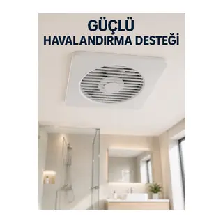 Dekoratif Banyo ve Mutfak Aspiratörü 150 mm 20,8 x 20,8 cm 20 W Havalandırma Fanı