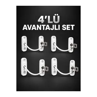 Pencere Güvenlik Kilidi Anahtarlı Çocuk Emniyet Kilidi 4’lü Set