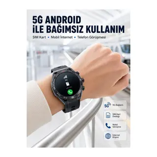 5G Android Akıllı Saat AMOLED Ekran SIM Kart Destekli Kameralı