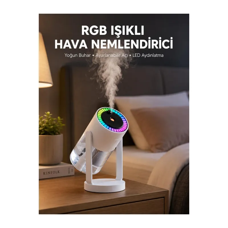 Gökyüzü Projektörlü Buhar Makinesi Ev Ofis ve Araç Uyumlu Yeni Nesil