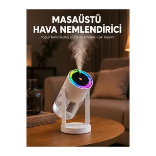 Araç ve Ev İçin Hava Nemlendirici Projektörlü Sessiz Buhar Yeni Nesil