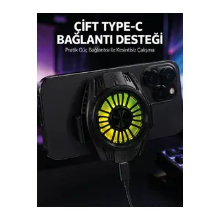 Manyetik Bağlantılı Çift Type-C Girişli Telefon Soğutucu