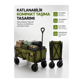 130 KG Taşıma Kapasiteli Katlanabilir Wagon Taşıma Arabası