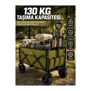 Kamp, Piknik, Plaj ve Alışveriş İçin Çok Amaçlı Katlanabilir Wagon
