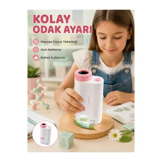 LED Aydınlatmalı Taşınabilir Mikroskop 80X-200X Ayarlanabilir Büyütme Özellikli