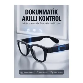 Siyah Akıllı Kamera Gözlüğü 8 MP Fotoğraf Video Çekimli AI Görüntü Tanıma Çoklu Dil Çeviri Bluetooth Wi-Fi Özellikli