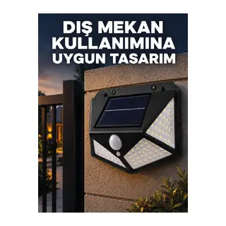 Güneş Enerjisi ile Şarj Olan Hareket Sensörlü 3 Modlu LED Dış Mekan Duvar Aydınlatması