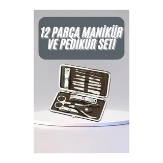 12 Parça Manikür Pedikür Seti Tırnak Bakımı Nasır Temizleme El Ayak Bakımı