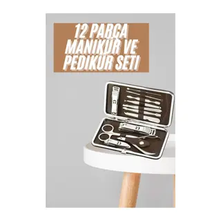 Tırnak Bakım Seti Tırnak Düzeltme Batık 12 Parça Çanta Tipi Manikür Pedikür