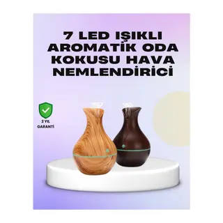 Ultrasonik Ahşap Desenli 130ml Aromaterapi Difüzör ve Hava Nemlendirici
