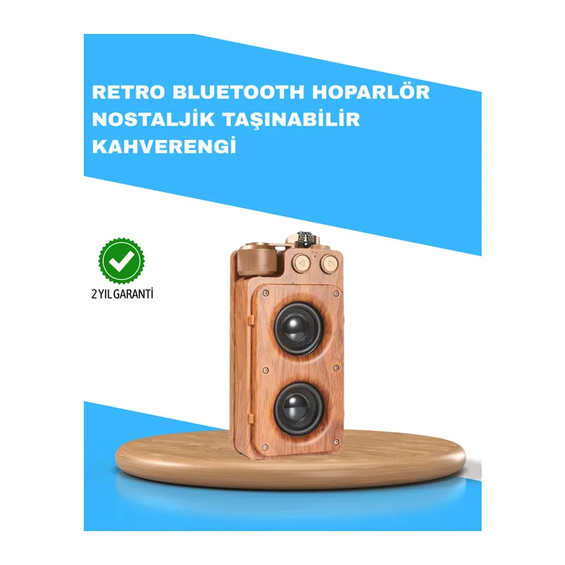 Retro Radyo Tasarım Bluetooth Hoparlör 1800mAh Uzun Çalma Süresi