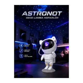 Projeksiyon Astronot Lamba Speaker Sevimli Astronot Bluetooth Hoparlör Yeni Nesil