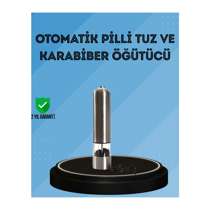 Pilli Baharat Değirmeni Karabiber Tuz ve Baharat Öğütücü