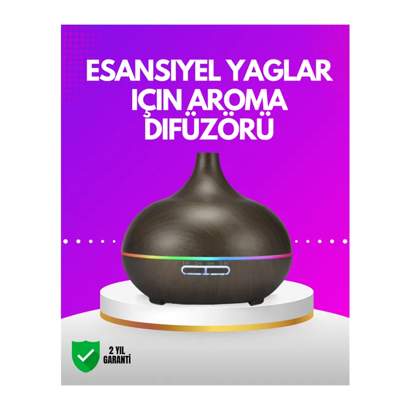 Zamanlayıcılı ve Otomatik Kapanmalı Aromaterapi Nemlendirici Difüzör