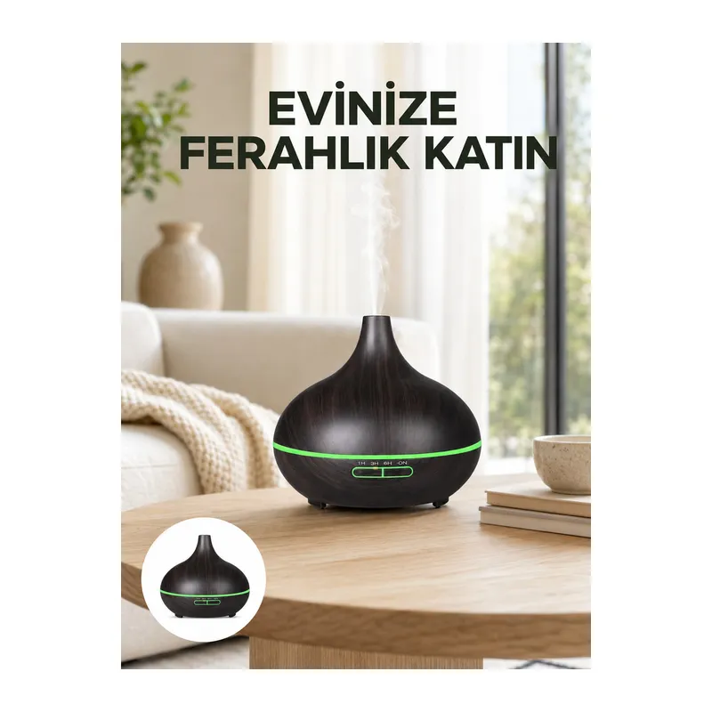 7 Renk Işıklı Ultrasonik Hava Difüzörü – Sessiz ve Güvenli Kullanım Yeni Nesil