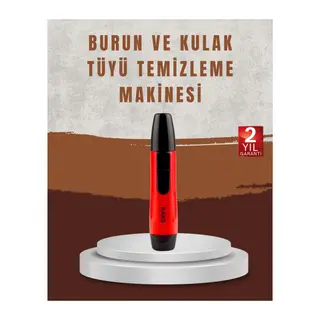 Raks Leo Burun Kulak Tüy Alma Makinesi 45 dk Şarj Süreli Kırmızı