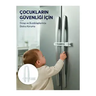 4 Adet Dolap Kapak Kilidi Ev İçi Güvenlik İçin Pratik Koruma Seti Yeni Nesil