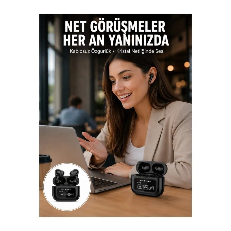 2025 Model Bluetooth Kulaklık Dokunmatik Ekran Yüksek Ses Kalitesi Yeni Nesil