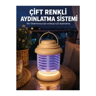 Çift Renkli LED Aydınlatmalı Taşınabilir Sinek Kovucu Lamba