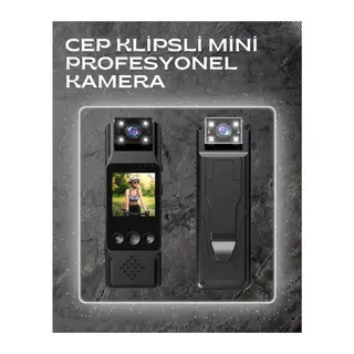 WiFi Destekli Mini Kamera – 180° Dönebilen Lens, 1080P Video, TFT Ekranlı