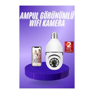 Güvenlik Kamerası Wi-Fi Özellikli 360 Derece Full Hd 1080p Ampül Kamera