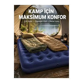 Çok Amaçlı Şişme Hava Yatağı Çift Kişilik Hızlı Şişirme Vanalı
