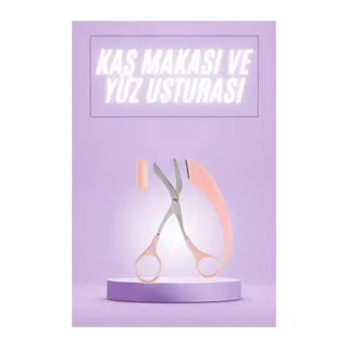 Taraklı Kaş Makası ve Ustura Seti Kaş Düzeltme Makası Kaş Bıyık Alma Aleti