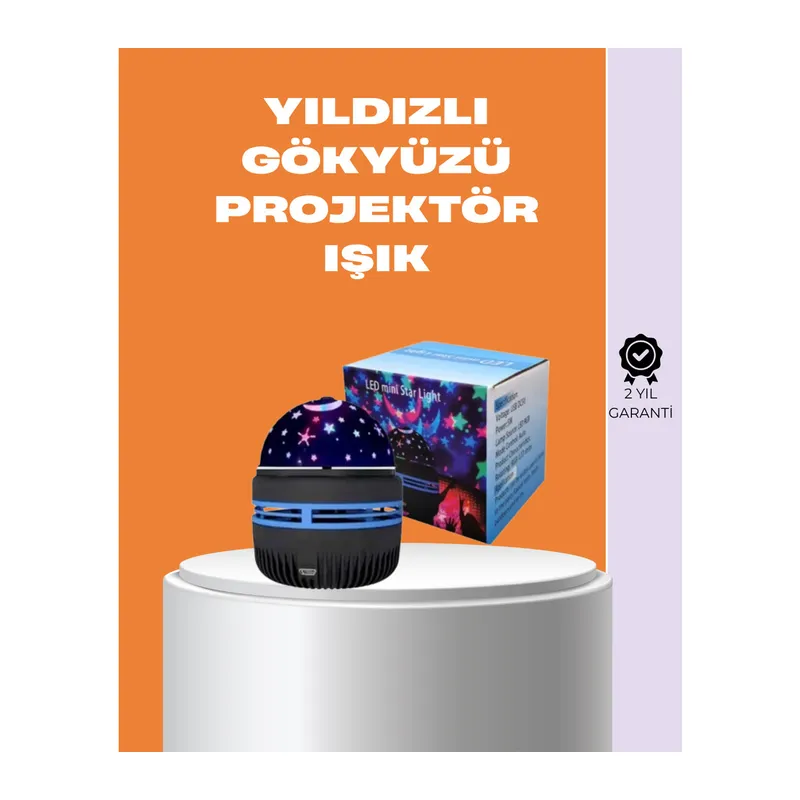 Star Master Galaxy Projektör – 360° Dönebilen Gece Lambası, Dekoratif Ambiyans Işığı