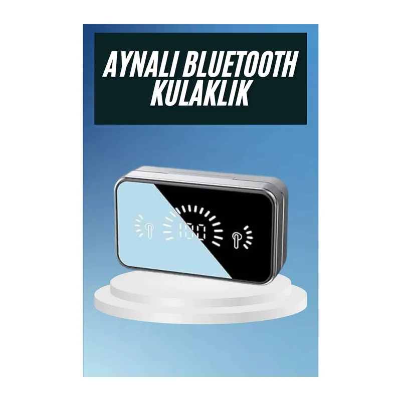 Powerbankli Bluetooth Kulaklık Yüksek Ses Aynalı Çift Dijital Gösterge Ekranı