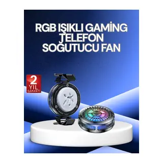 RGB Işıklı Telefon Soğutucu Fan Gaming Cooler Süper Hızlı Soğutma