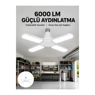 Enerji Tasarruflu LED Ampül 60 Watt 4 Kollu Beyaz Işık Yeni Nesil