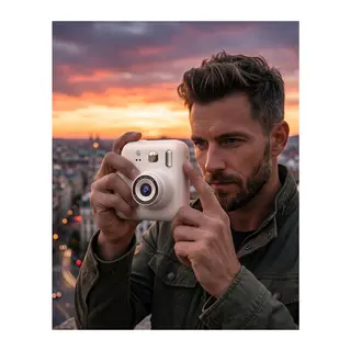 Eğlenceli Baskılı Çocuk Fotoğraf Makinesi Video Çekim 4 Rulo Kağıt 5 Kalem Set