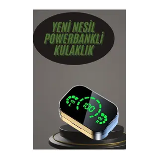 Kablosuz Bluetooth Kulaklık Çift Telefon Destekli Powerbankli Dijital Göstergeli