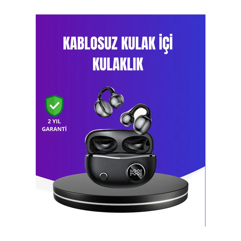 Ergonomik Klipsli Kablosuz Kulaklık – 30 Saat Pil ve Dokunmatik Kontrol Özelliği